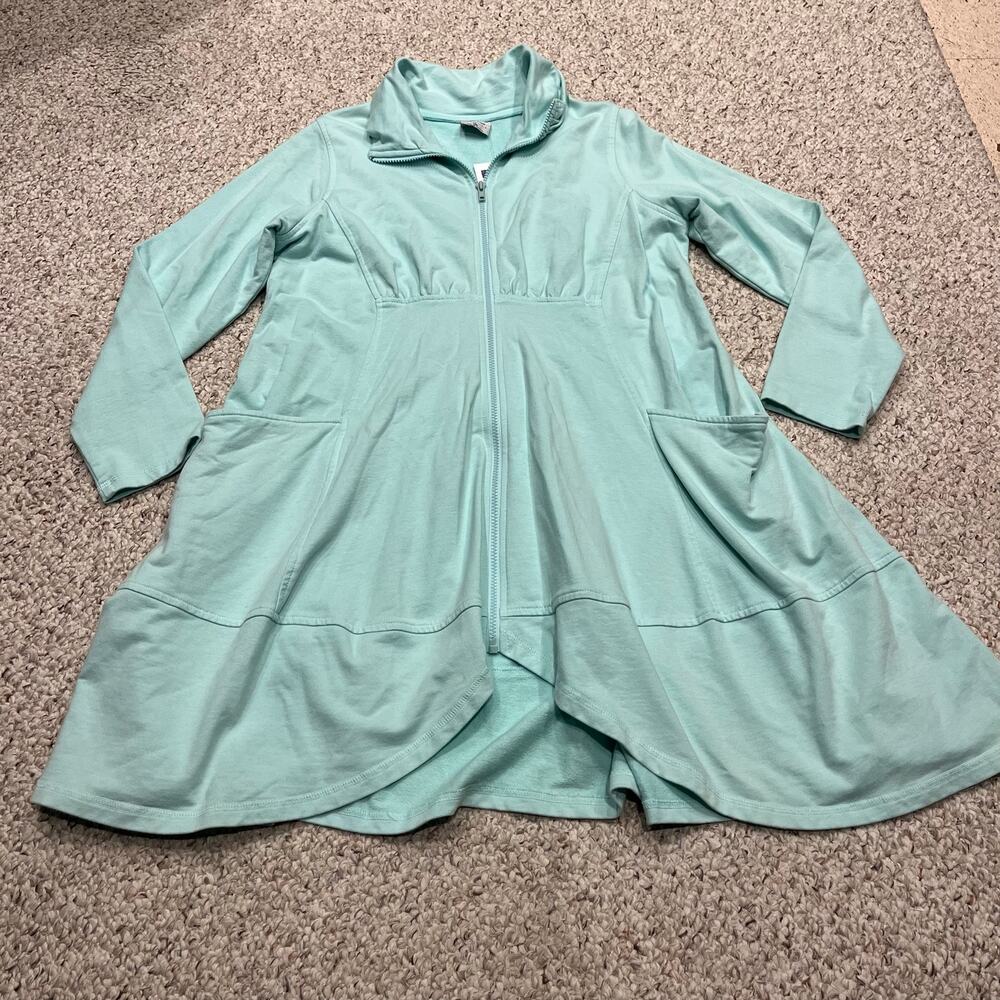 NEW Color Me Cotton CMC Full Zip Long Jacket M High Collar Lagenlook Casual